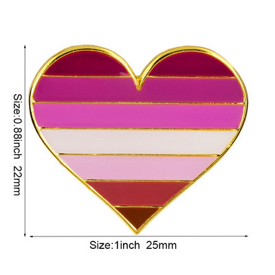 Vikerkaarekujuline südamekujuline uhkusemärk, nööpnõel, metallist märgid, dekoratiivsed prossinõelad riiete jaoks Prossi ehted