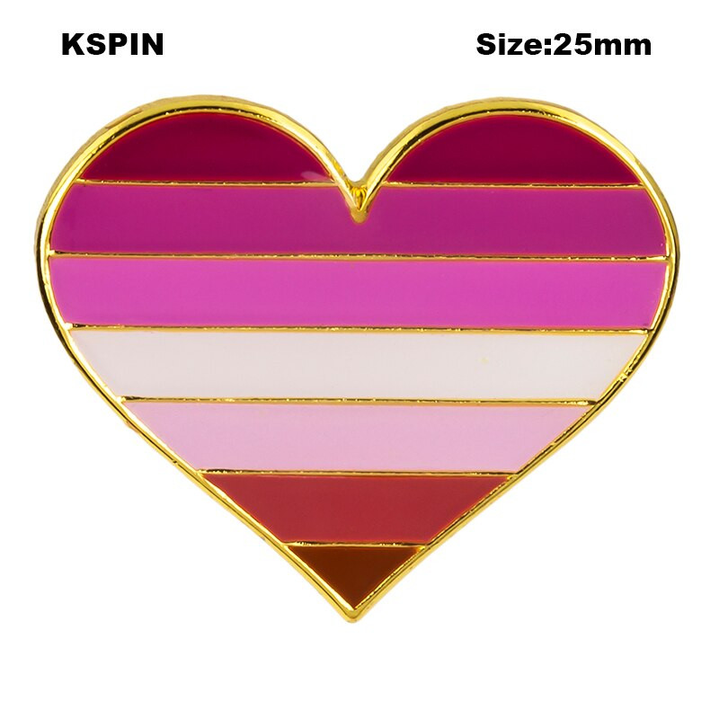 Vikerkaarekujuline südamekujuline uhkusemärk, nööpnõel, metallist märgid, dekoratiivsed prossinõelad riiete jaoks Prossi ehted