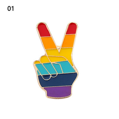 1kom Ponosna zastava duginih boja Značka od bijelog lima Podrška za lezbijke biseksualne transrodne osobe Simbol ikone pribadače Broš Dodaci za nakit