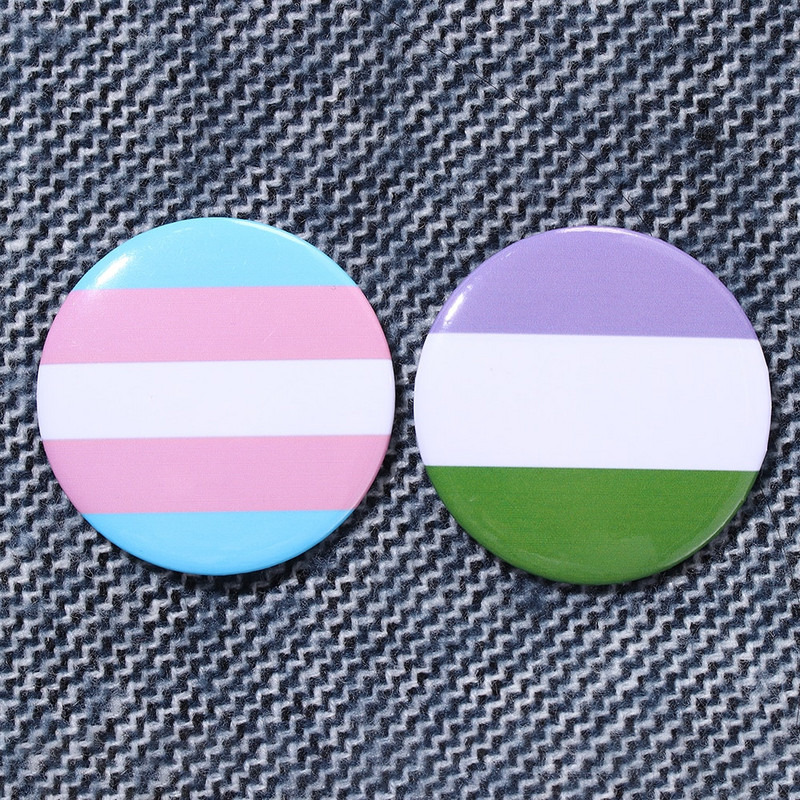 1kom Ponosna zastava duginih boja Značka od bijelog lima Podrška za lezbijke biseksualne transrodne osobe Simbol ikone pribadače Broš Dodaci za nakit