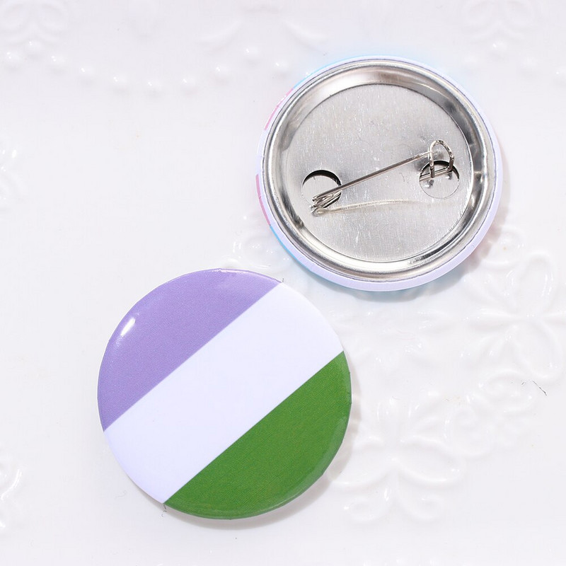 1kom Ponosna zastava duginih boja Značka od bijelog lima Podrška za lezbijke biseksualne transrodne osobe Simbol ikone pribadače Broš Dodaci za nakit