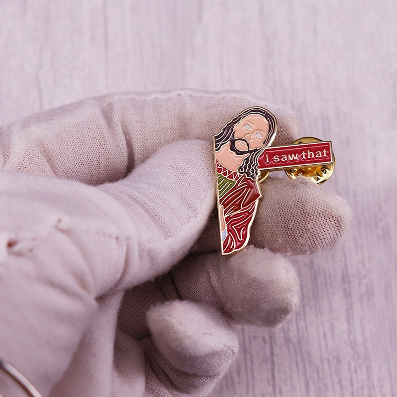 C2132 Ježiš, videl som to, brošne na mieru, odznak, batoh, klopa, golier, deti, priatelia, darčeky, šperky
