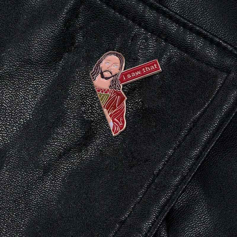 C2132 Ježiš, videl som to, brošne na mieru, odznak, batoh, klopa, golier, deti, priatelia, darčeky, šperky