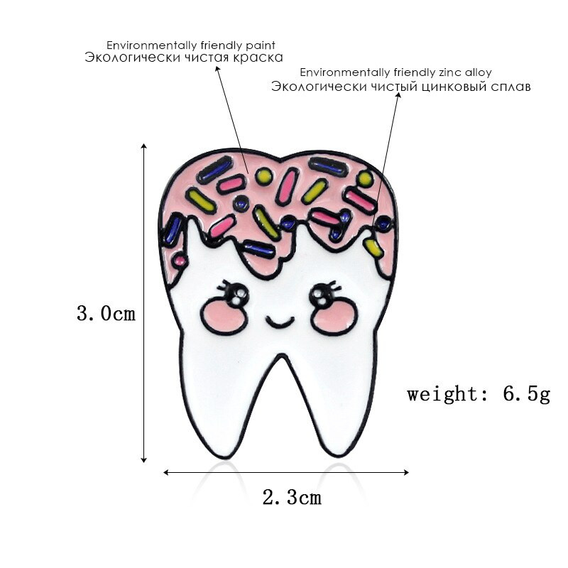 Moodsad multikad reväär emailiga märgid Armsad valge hambaga naerunäo pross häbeliku hambamärk kingitused naistele ja meestele 1tk