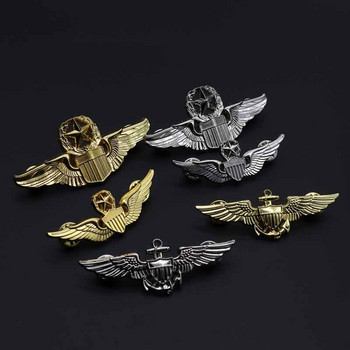 Винтидж армейски фенове Носталгични сувенири Генерал Втората световна война USAF Wings Военно командване Пилот Лейтенант Метални крила Метална значка Сувенир