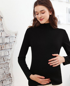 Naiste ühevärviline polo kaelusega rasedate pluus