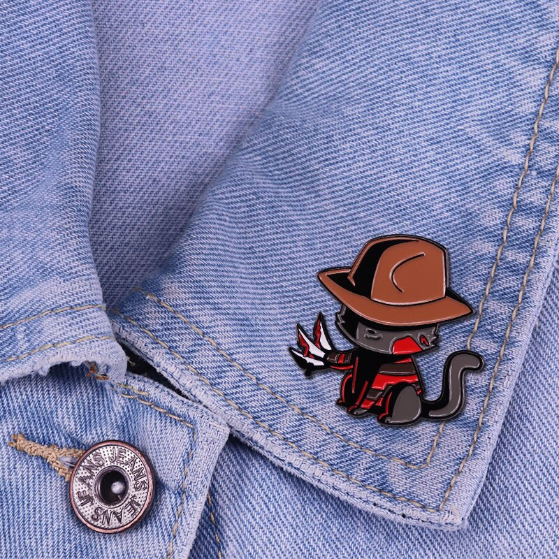 C1909 Horor film Mačka Tvrde emajlirane igle Broš Rever Ruksak Torbe Bedž Nakit za Noć vještica Pokloni