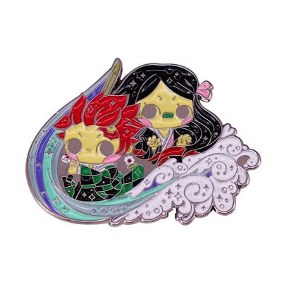 C3316 Demon Slayer Chibi emajl igla Prilagođeni broš Tanjirou Nezuko Zenitsu Inosuke Giyuu značka za rever Crtić Nakit Poklon