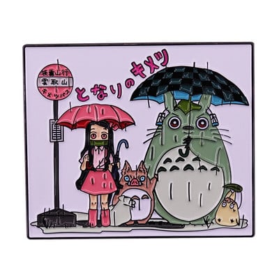 C3316 Demon Slayer Chibi emajl igla Prilagođeni broš Tanjirou Nezuko Zenitsu Inosuke Giyuu značka za rever Crtić Nakit Poklon