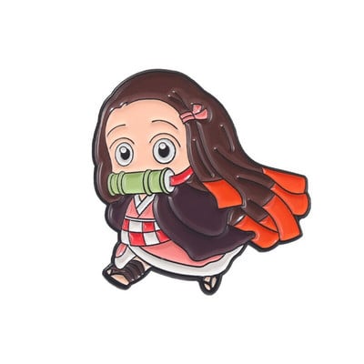 C3316 Demon Slayer Chibi emajl igla Prilagođeni broš Tanjirou Nezuko Zenitsu Inosuke Giyuu značka za rever Crtić Nakit Poklon