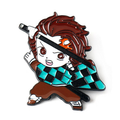 C3316 Demon Slayer Chibi emajl igla Prilagođeni broš Tanjirou Nezuko Zenitsu Inosuke Giyuu značka za rever Crtić Nakit Poklon