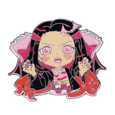 C3316 Demon Slayer Chibi emajl igla Prilagođeni broš Tanjirou Nezuko Zenitsu Inosuke Giyuu značka za rever Crtić Nakit Poklon