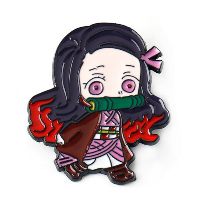 C3316 Demon Slayer Chibi emajl igla Prilagođeni broš Tanjirou Nezuko Zenitsu Inosuke Giyuu značka za rever Crtić Nakit Poklon