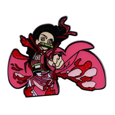 C3316 Demon Slayer Chibi emajl igla Prilagođeni broš Tanjirou Nezuko Zenitsu Inosuke Giyuu značka za rever Crtić Nakit Poklon
