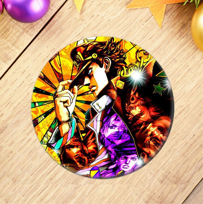 JoJos veidrad seiklusfilmi märgi pross Jotaro Kujo Jonathan Joestar Joseph Giorno Giovanna lapel Anime Pins seljakottide jaoks