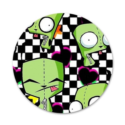 Kreslený votrelec Zim odznak brošňa špendlíky doplnky na oblečenie batoh dekorácia darček