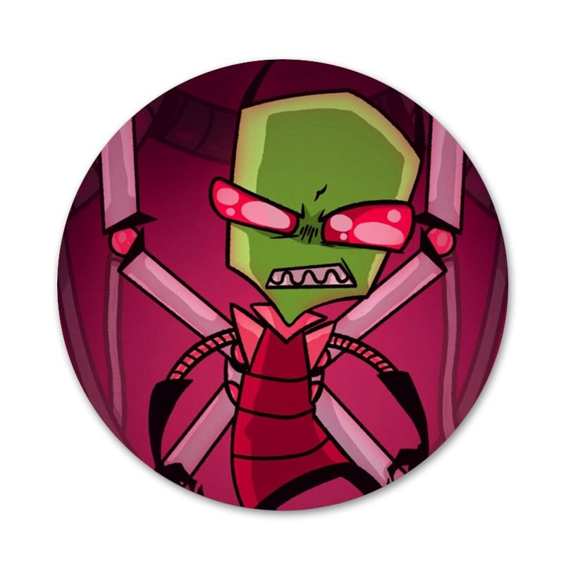 Kreslený votrelec Zim odznak brošňa špendlíky doplnky na oblečenie batoh dekorácia darček