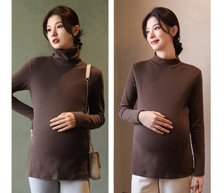 Nový model tehotenskej blúzky s dlhým rukávom a golierom