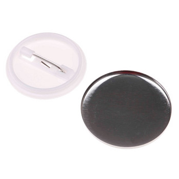 10Pcs 37-58mm Пластмасова празна метална значка Бутон за щифтове Части Консумативи за Създател на копчета за значки за дрехи Метални DIY Занаятчийски материали