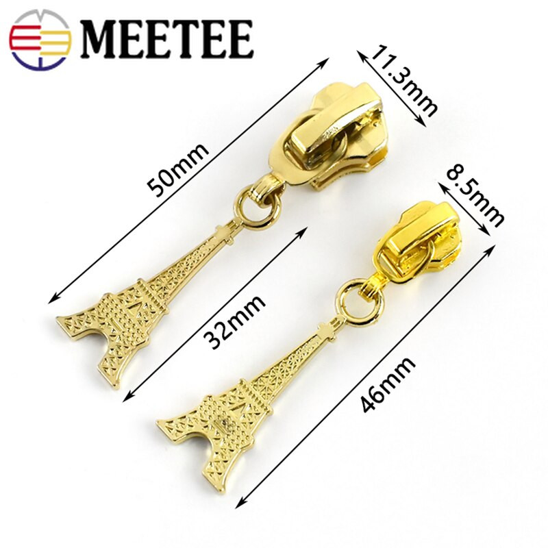 10tk Meetee 5# tõmblukuga liuguri tõmbepea metallvaigu jaoks nailonist tõmblukuga paranduskomplekt sulgemiskott Kohver Rõivad isetegemise õmblemise tarvikud