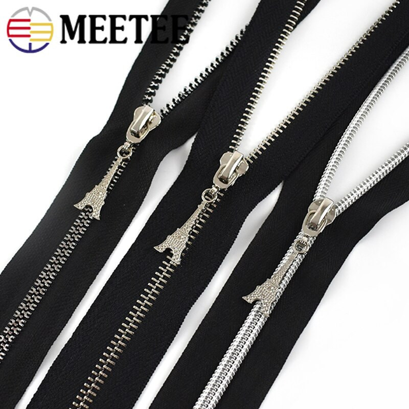 10tk Meetee 5# tõmblukuga liuguri tõmbepea metallvaigu jaoks nailonist tõmblukuga paranduskomplekt sulgemiskott Kohver Rõivad isetegemise õmblemise tarvikud