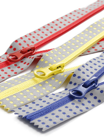 2 ΤΕΜ 20cm 5# Nylon φερμουάρ Κλειστό τέλος Tial Dot Reflektive Invisible Zippers for Clothing Home Textile Bags Supplies DIY Crafts