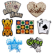 Didelis mados gražus rankšluosčių siuvinėjimas Besišypsantis veidas Širdies formos Žvaigždė Tigras Žaidimų Kortelės Audinio lipdukas „Pasidaryk pats“ ženklelis laisvalaikio drabužiai