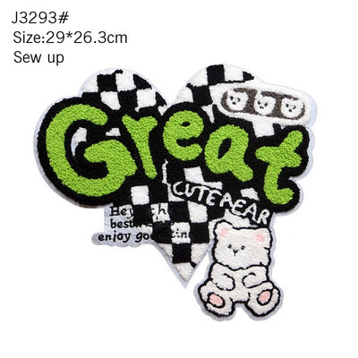 Didelis mados gražus rankšluosčių siuvinėjimas Besišypsantis veidas Širdies formos Žvaigždė Tigras Žaidimų Kortelės Audinio lipdukas „Pasidaryk pats“ ženklelis laisvalaikio drabužiai