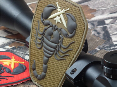 PVC plaastri kukutav kummist Scorpion ühiku märgid akrüülist märgi plaaster Epaulette käepaelad käepaelad, kui PVC plaaster