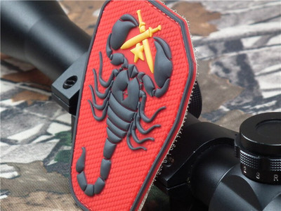 PVC plaastri kukutav kummist Scorpion ühiku märgid akrüülist märgi plaaster Epaulette käepaelad käepaelad, kui PVC plaaster
