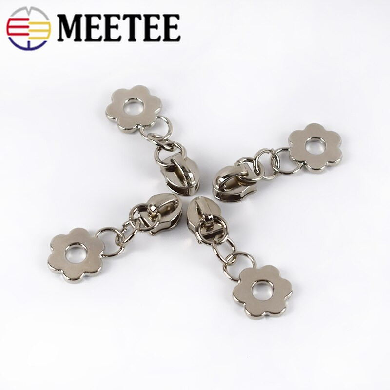 10/20 tk Meetee tõmblukuga liugurid 5# nailonist tõmblukuga kotitasku riided lillekujulised tõmblukupea paranduskomplektid isetegemise õmblustarvikud