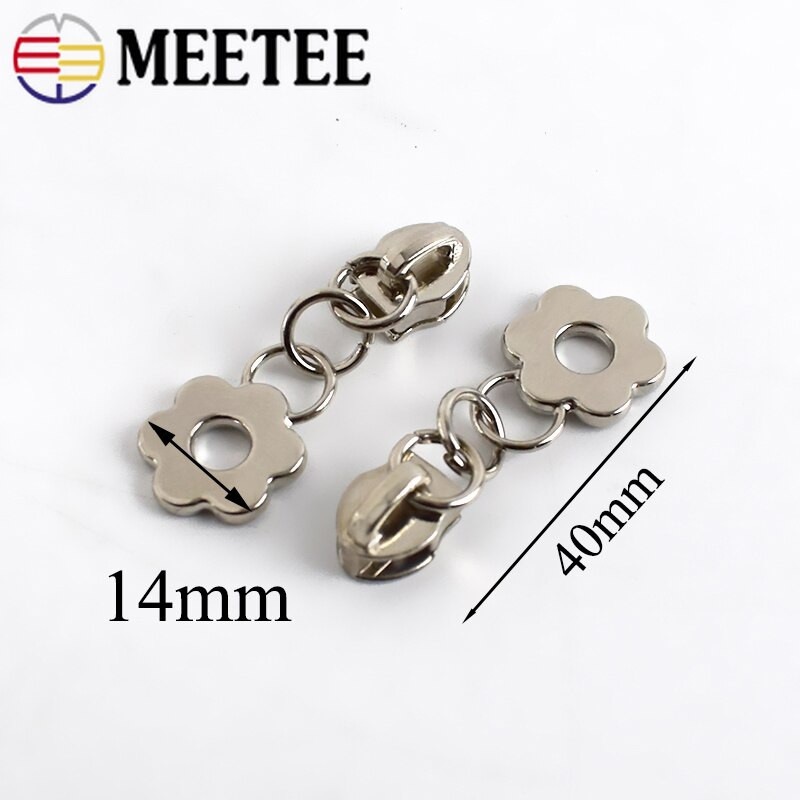 10/20 tk Meetee tõmblukuga liugurid 5# nailonist tõmblukuga kotitasku riided lillekujulised tõmblukupea paranduskomplektid isetegemise õmblustarvikud