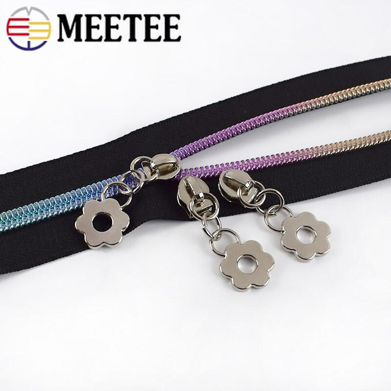 10/20 tk Meetee tõmblukuga liugurid 5# nailonist tõmblukuga kotitasku riided lillekujulised tõmblukupea paranduskomplektid isetegemise õmblustarvikud