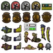 ZOMBIE 99 a 1% batéria Sexy dievča PVC nášivka Taktická vojenská bojová náramková páska Odznak Gumový bojový emblém Aplikácia Odznaky Háčik na chrbte