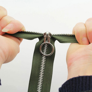 Υψηλής ποιότητας Νο. 5 Μεταλλικό φερμουάρ 70/90cm Open-end Double Sliders Silver Zipper DIY Handcraft For υφασμάτινη τσάντα ρούχων τσέπης