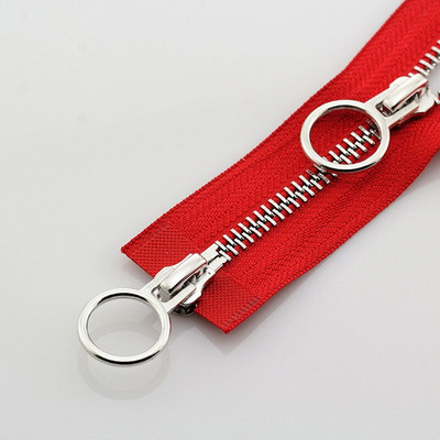 Aukštos kokybės Nr. 5 metalinis užtrauktukas 70/90 cm Atviras dvigubas slankiklis Sidabrinis užtrauktukas „Pasidaryk pats“ Rankdarbiai, skirti medžiaginiam kišeniniam drabužių krepšiui