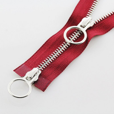 Aukštos kokybės Nr. 5 metalinis užtrauktukas 70/90 cm Atviras dvigubas slankiklis Sidabrinis užtrauktukas „Pasidaryk pats“ Rankdarbiai, skirti medžiaginiam kišeniniam drabužių krepšiui