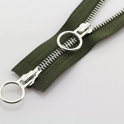 Aukštos kokybės Nr. 5 metalinis užtrauktukas 70/90 cm Atviras dvigubas slankiklis Sidabrinis užtrauktukas „Pasidaryk pats“ Rankdarbiai, skirti medžiaginiam kišeniniam drabužių krepšiui