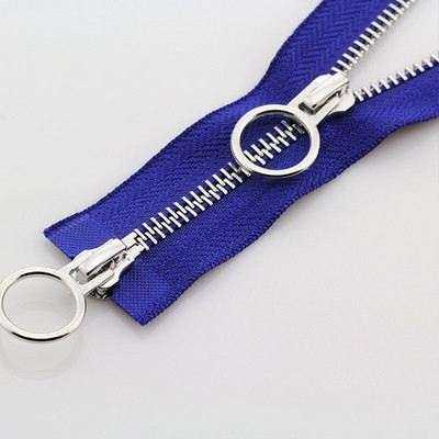 Aukštos kokybės Nr. 5 metalinis užtrauktukas 70/90 cm Atviras dvigubas slankiklis Sidabrinis užtrauktukas „Pasidaryk pats“ Rankdarbiai, skirti medžiaginiam kišeniniam drabužių krepšiui