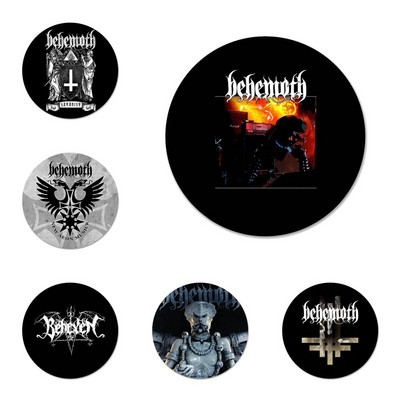 Behemoth Band Design Icons Καρφίτσες Διακοσμητικό σήμα Καρφίτσες Μεταλλικές κονκάρδες για διακόσμηση σακιδίου πλάτης 58mm