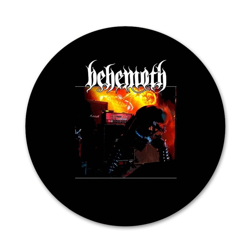 Behemoth Band Design Icons Καρφίτσες Διακοσμητικό σήμα Καρφίτσες Μεταλλικές κονκάρδες για διακόσμηση σακιδίου πλάτης 58mm