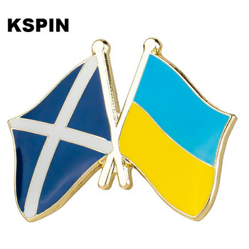 САЩ Украйна Обединено кралство Украйна Полша Украйна Дания Украйна Швеция Знак с украинско знаме Знаме с ревер Брошка