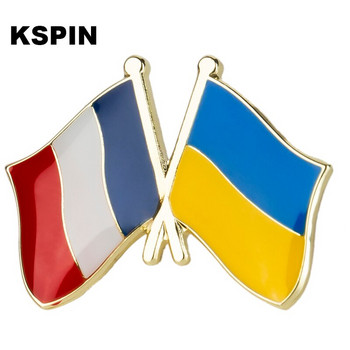 САЩ Украйна Обединено кралство Украйна Полша Украйна Дания Украйна Швеция Знак с украинско знаме Знаме с ревер Брошка