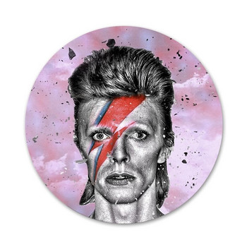 avid Bowie Луксозни модни икони Пинове Декорация на значки Брошки Метални значки за дрехи Декорация на раница 58 мм