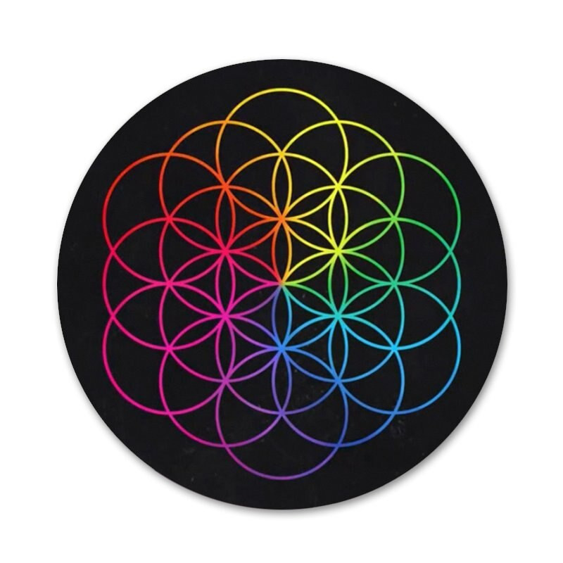 58 mm Coldplay bändi ikoonid nööpnõelad märgi kaunistus prossid metallist märgid riiete jaoks seljakoti kaunistus