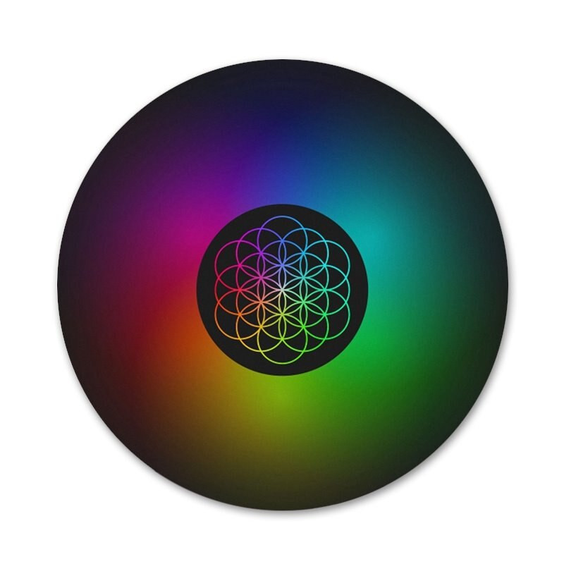 58 mm Coldplay bändi ikoonid nööpnõelad märgi kaunistus prossid metallist märgid riiete jaoks seljakoti kaunistus