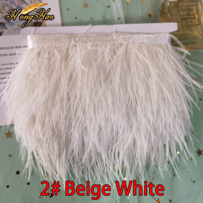 1 metras 8-10cm Daugiaspalvis Tikras stručio plunksnas Apdailos Juostelė Balta Strutis suknelė Drabužių dekoravimui Siuvimo plunksnos Amatai