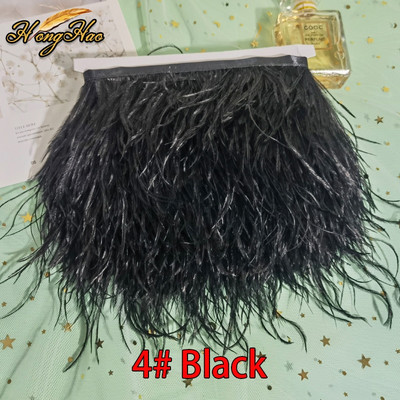 1 metras 8-10cm Daugiaspalvis Tikras stručio plunksnas Apdailos Juostelė Balta Strutis suknelė Drabužių dekoravimui Siuvimo plunksnos Amatai