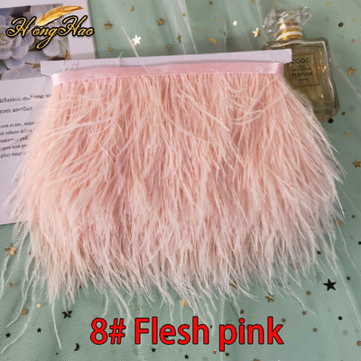 1 metras 8-10cm Daugiaspalvis Tikras stručio plunksnas Apdailos Juostelė Balta Strutis suknelė Drabužių dekoravimui Siuvimo plunksnos Amatai