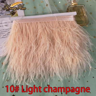 1 metras 8-10cm Daugiaspalvis Tikras stručio plunksnas Apdailos Juostelė Balta Strutis suknelė Drabužių dekoravimui Siuvimo plunksnos Amatai